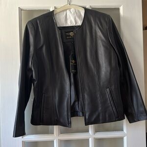 leather jacket black large